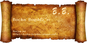 Bocke Bogdán névjegykártya